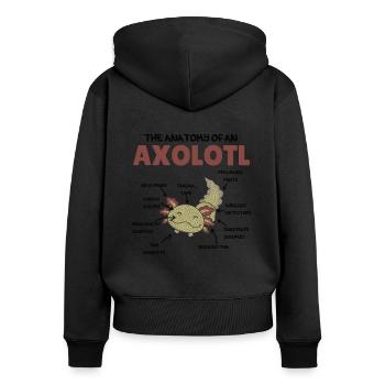 Axolotl Explanation Anatomy of an Axolotl - Women's Premium Organic Zip Hoodie - black - Back - Julia (174cm)