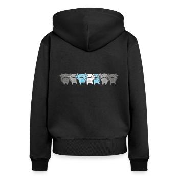 Demiboy Flag Pride LGBTQ süße Axolotl - Frauen Premium Bio Zip Hoodie - Schwarz - Hinten - Julia (174cm)