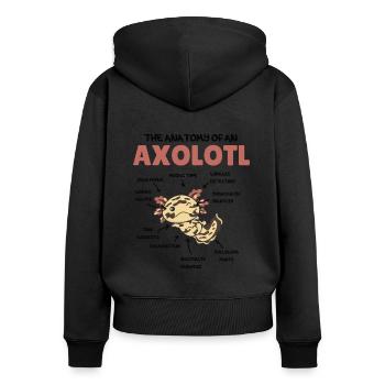 Axolotl Explanation Anatomy of an Axolotl - Women's Premium Organic Zip Hoodie - black - Back - Julia (174cm)