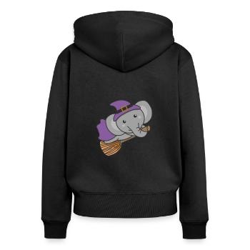 Elephant Halloween Witch Children Witches Costume - Women's Premium Organic Zip Hoodie - black - Back - Julia (174cm)