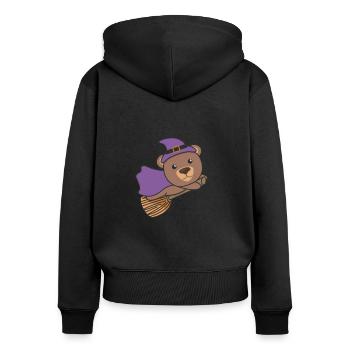 Bear Halloween Witch Children Witches Costume - Women's Premium Organic Zip Hoodie - black - Back - Julia (174cm)