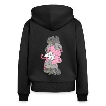 Demigirl Flag Pride LGBTQ Chameleon Bunch - Sweat à capuche zippé Premium bio Femme - noir - Dos - Julia (174cm)