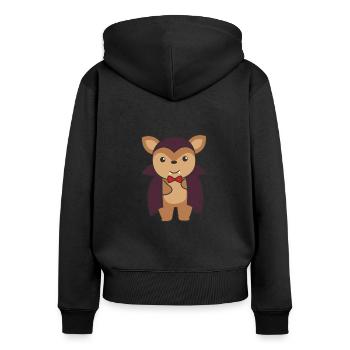 Deer Halloween Cute Devil Vampire Costume - Women's Premium Organic Zip Hoodie - black - Back - Julia (174cm)