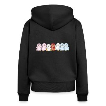 hijra Flag Pride LGBTQ süße Pinguin - Frauen Premium Bio Zip Hoodie - Schwarz - Hinten - Julia (174cm)