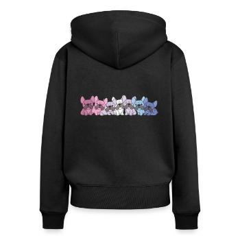 Bigender Flag French Bulldog Pride LGBTQ Dogs - Women's Premium Organic Zip Hoodie - black - Back - Julia (174cm)