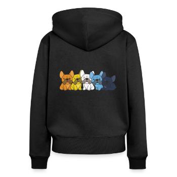 aroace Flag French Bulldog Pride LGBTQ dogs - Women's Premium Organic Zip Hoodie - black - Back - Julia (174cm)