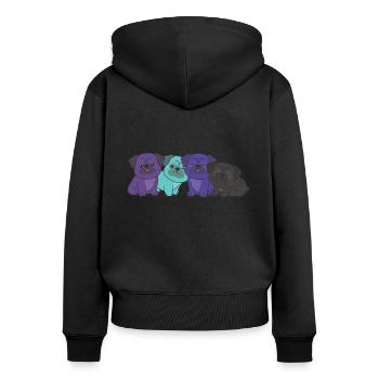 alexigender flag carlin pride LGBTQ mignons chiens - Sweat à capuche zippé Premium bio Femme - noir - Dos - Julia (174cm)