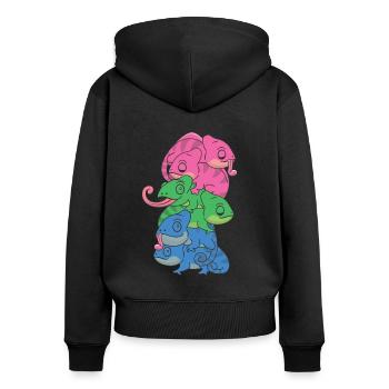 Polysexual Flag Pride LGBTQ Chameleon Bunch - Women's Premium Organic Zip Hoodie - black - Back - Julia (174cm)