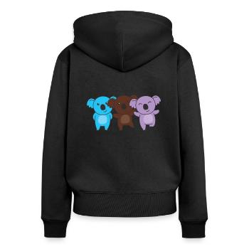 androsexual flag pride LGBTQ cute koala - Women's Premium Organic Zip Hoodie - black - Back - Julia (174cm)