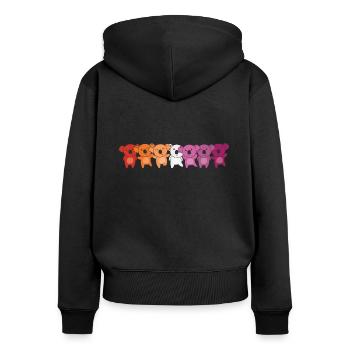 Lesbian Flag Pride LGBTQ Cute Koala - Sweat à capuche zippé Premium bio Femme - noir - Dos - Julia (174cm)