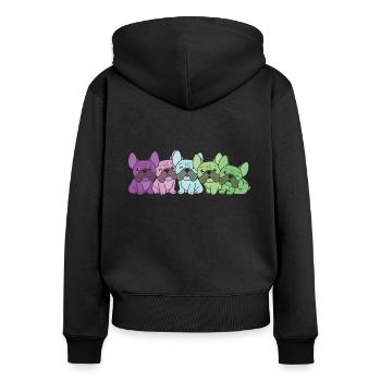 toric flag French Bulldog Pride LGBTQ dogs - Women's Premium Organic Zip Hoodie - black - Back - Julia (174cm)