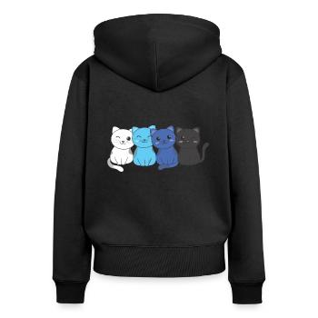 transmasc Flag Pride LGBTQ Cute Cat Bunch - Women's Premium Organic Zip Hoodie - black - Back - Julia (174cm)