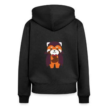 Red Panda Halloween Mignon Devil Vampire Costume - Sweat à capuche zippé Premium bio Femme - noir - Dos - Julia (174cm)