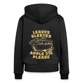Apple Pie Leaves Sleeves And Apple Tree Pastries - Women's Premium Organic Zip Hoodie - black - Back - Julia (174cm)