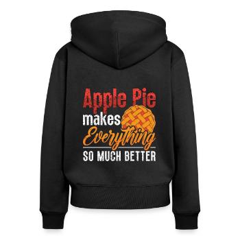Apple Pie Makes Everything So Pastries Apple Tree - Women's Premium Organic Zip Hoodie - black - Back - Julia (174cm)
