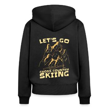 Ski de fond Let’s Go Cross Sports d’hiver - Sweat à capuche zippé Premium bio Femme - noir - Dos - Julia (174cm)