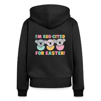 sweet koalas for Easter with Easter eggs koala - Women's Premium Organic Zip Hoodie - black - Back - Julia (174cm)
