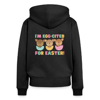 sweet deer at Easter with Easter eggs deer - Women's Premium Organic Zip Hoodie - black - Back - Julia (174cm)