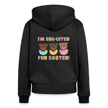 cute bears at Easter with Easter eggs bear - Women's Premium Organic Zip Hoodie - black - Back - Julia (174cm)
