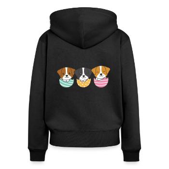 cute dogs for Easter with Easter eggs Jack Russell - Women's Premium Organic Zip Hoodie - black - Back - Julia (174cm)