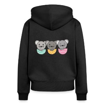 souris mignonnes à Pâques avec des œufs de Pâques souris - Sweat à capuche zippé Premium bio Femme - noir - Dos - Julia (174cm)