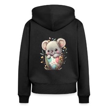 cute koalas for Easter with Easter eggs Koala - Women's Premium Organic Zip Hoodie - black - Back - Julia (174cm)