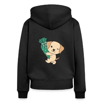 bye bye kindergarten hello school Labrador - Sweat à capuche zippé Premium bio Femme - noir - Dos - Julia (174cm)