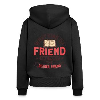 Book lover design with books for literature - Women's Premium Organic Zip Hoodie - black - Back - Julia (174cm)