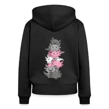 Demigirl Flag Gay Pride LGBTQ Axolotl - Women's Premium Organic Zip Hoodie - black - Back - Julia (174cm)