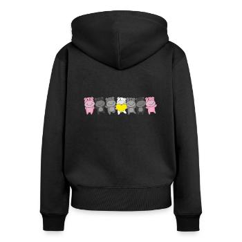 Queerplatonic Relationship Flag Pride LGBTQ Mignon - Sweat à capuche zippé Premium bio Femme - noir - Dos - Julia (174cm)