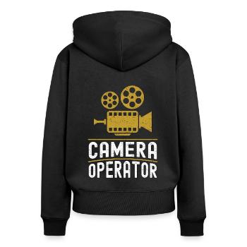 Cadreur Movie Maker Video Shoots Cameraman - Sweat à capuche zippé Premium bio Femme - noir - Dos - Julia (174cm)