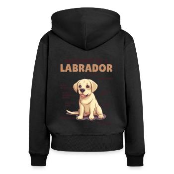 Explication du chien Anatomie d’un Labrador - Sweat à capuche zippé Premium bio Femme - noir - Dos - Julia (174cm)