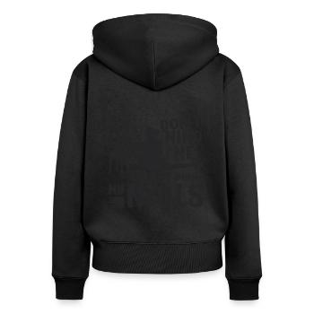 Ne me faites pas attention, je ne suis qu’un contorsionniste de gymnastique - Sweat à capuche zippé Premium bio Femme - noir - Dos - Julia (174cm)