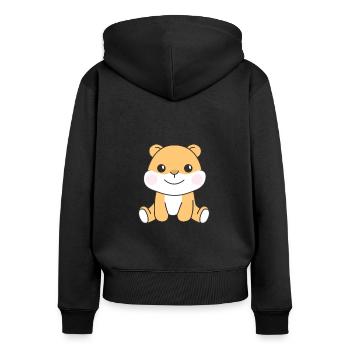 Hamster süße Tiere für Kinder manga hamstern - Frauen Premium Bio Zip Hoodie - Schwarz - Hinten - Julia (174cm)