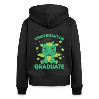 Kids Kindergarten graduate Drache Graduation - Frauen Premium Bio Zip Hoodie - Schwarz - Hinten - Julia (174cm)