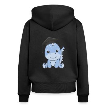 Kids Kindergarten nailed it Dino Graduation - Frauen Premium Bio Zip Hoodie - Schwarz - Hinten - Julia (174cm)