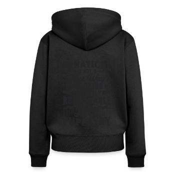 Fanatique n’est pas un gentil marionnettiste Marionnettes Marionnettiste - Sweat à capuche zippé Premium bio Femme - noir - Dos - Julia (174cm)
