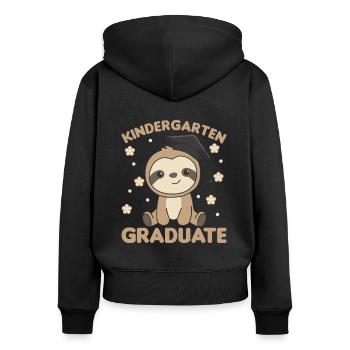 Kids Kindergarten graduate Faultier Graduation - Frauen Premium Bio Zip Hoodie - Schwarz - Hinten - Julia (174cm)