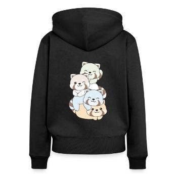 Unlabeld Flag Pride LGBTQ Cute Red Panda - Women's Premium Organic Zip Hoodie - black - Back - Julia (174cm)