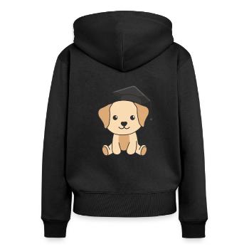 Kids Kindergarten nailed it Labrador Graduation - Frauen Premium Bio Zip Hoodie - Schwarz - Hinten - Julia (174cm)