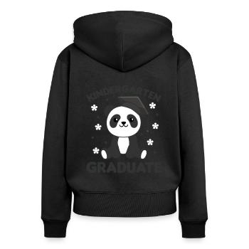 Enfants Diplômé de la maternelle Panda Graduation - Sweat à capuche zippé Premium bio Femme - noir - Dos - Julia (174cm)