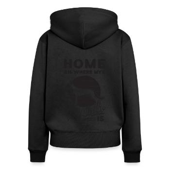 Home Is Where My Canine Working Dog Malinois Lover - Frauen Premium Bio Zip Hoodie - Schwarz - Hinten - Julia (174cm)