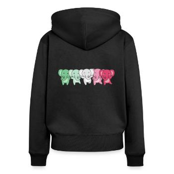 Abrossexual Flag Pride LGBTQ Cute Elephant - Women's Premium Organic Zip Hoodie - black - Back - Julia (174cm)