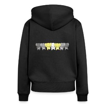 Demiping Flag Pride LGBTQ Cute Elephant - Women's Premium Organic Zip Hoodie - black - Back - Julia (174cm)
