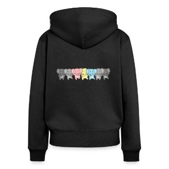 Demiflux Flag Pride LGBTQ Cute Elephant - Women's Premium Organic Zip Hoodie - black - Back - Julia (174cm)