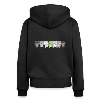 Agender Flag Pride LGBTQ Cute Fox - Women's Premium Organic Zip Hoodie - black - Back - Julia (174cm)