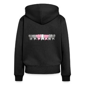Demigirl Flag Pride LGBTQ Cute Elephant - Women's Premium Organic Zip Hoodie - black - Back - Julia (174cm)