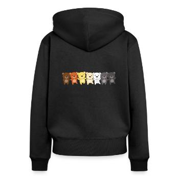 Bear Brotherhood Flag Pride LGBTQ Bears - Sweat à capuche zippé Premium bio Femme - noir - Dos - Julia (174cm)