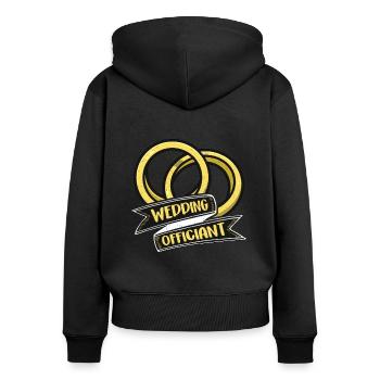 Officiant Wedding Officiant Counselor Ordained - Frauen Premium Bio Zip Hoodie - Schwarz - Hinten - Julia (174cm)