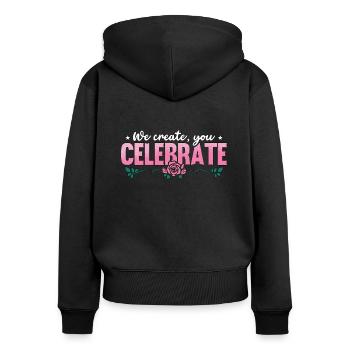 Wedding Planner We Create You Celebrate Planner - Frauen Premium Bio Zip Hoodie - Schwarz - Hinten - Julia (174cm)